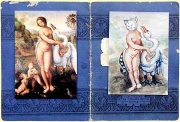 Pussy Postcard as Leda